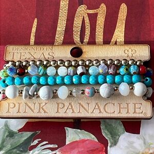 4 stretchy PINK PANACHE bracelets